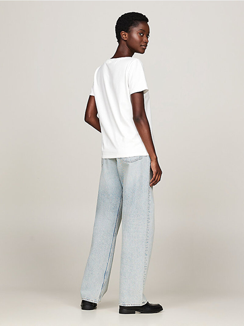 Kadın 1985 Regular Mini Crop T-shirt Ekru WW0WW3787702Z