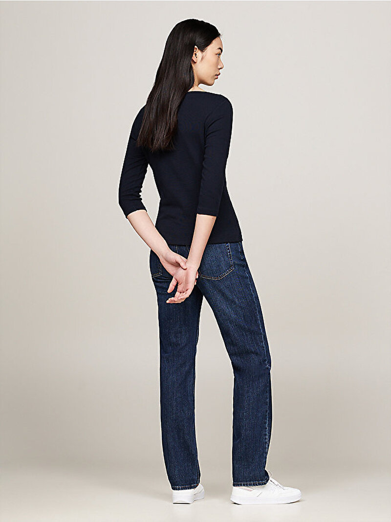 Kadın New Cody Slim Boat Neck T-shirt Lacivert WW0WW4058902G