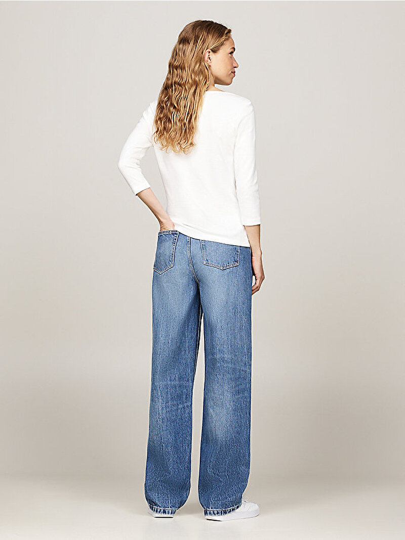 Kadın New Cody Slim Boat Neck T-shirt Ekru WW0WW4058902Z