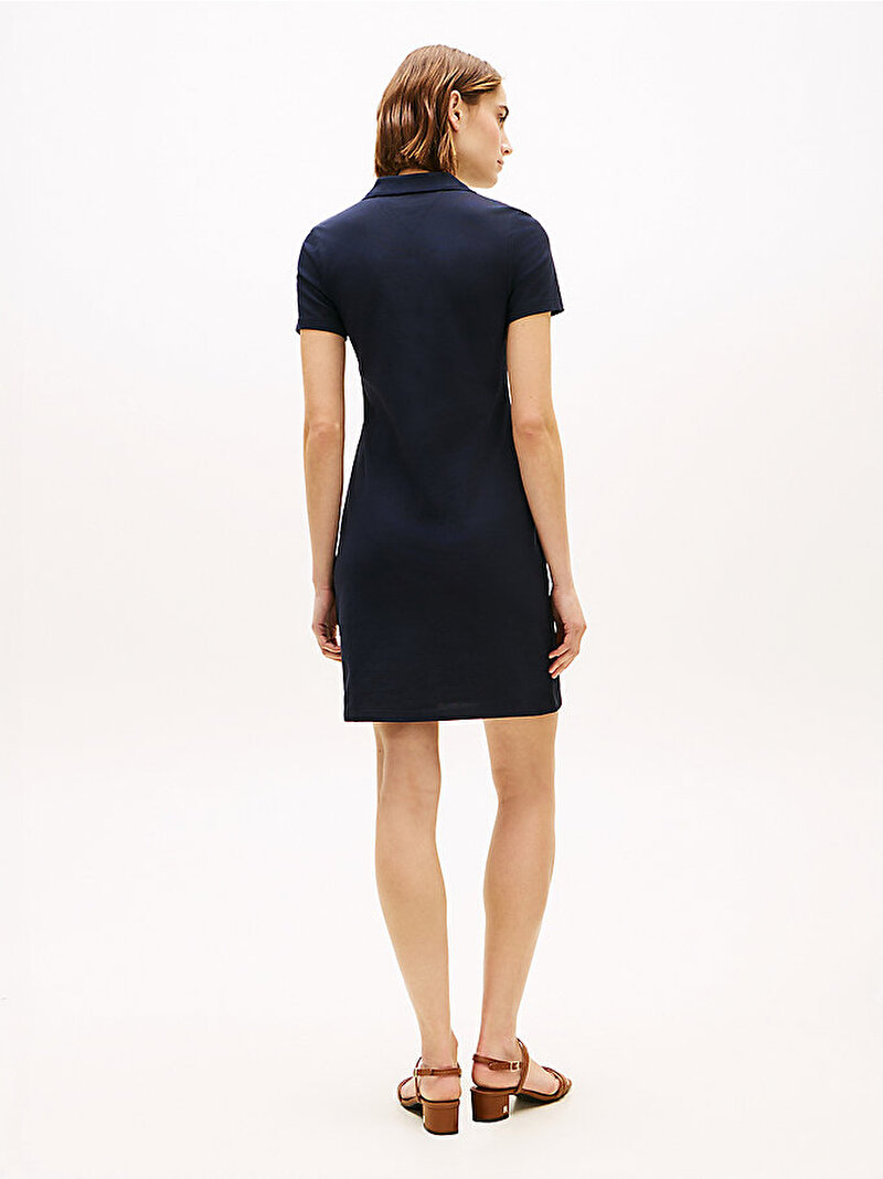 Kadın 1985 Slim Pique Polo Elbise Lacivert WW0WW42048DW5
