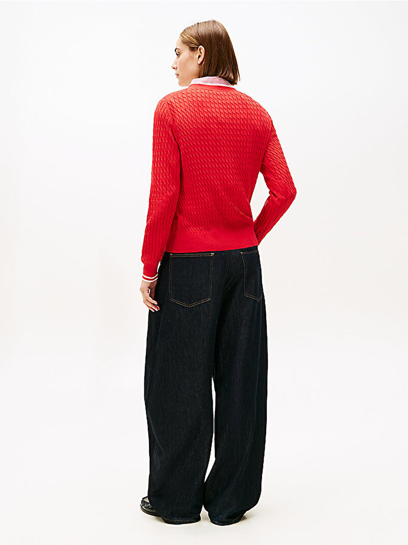 Kadın CO Cable Fine Kazak Kırmızı WW0WW449870E9