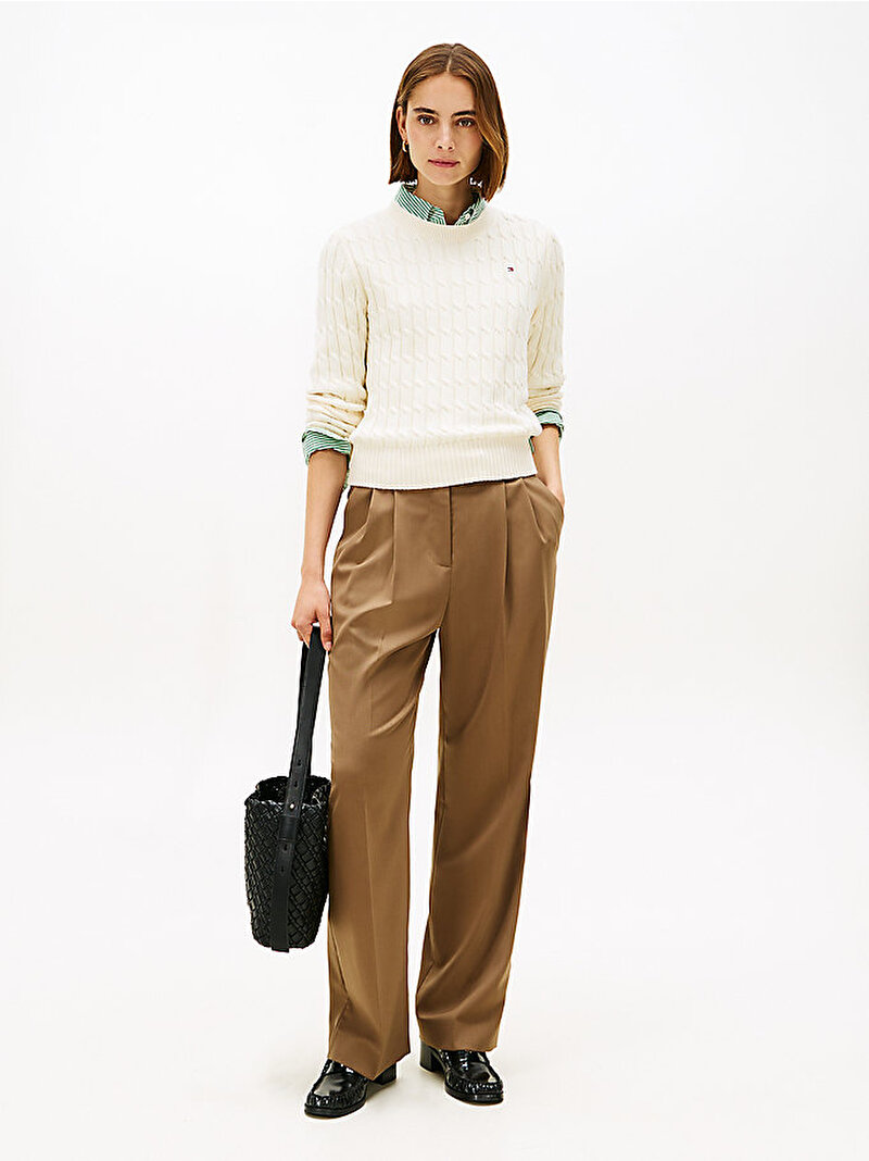 Kadın CO Cable Mid Kazak Beyaz WW0WW47644AEF