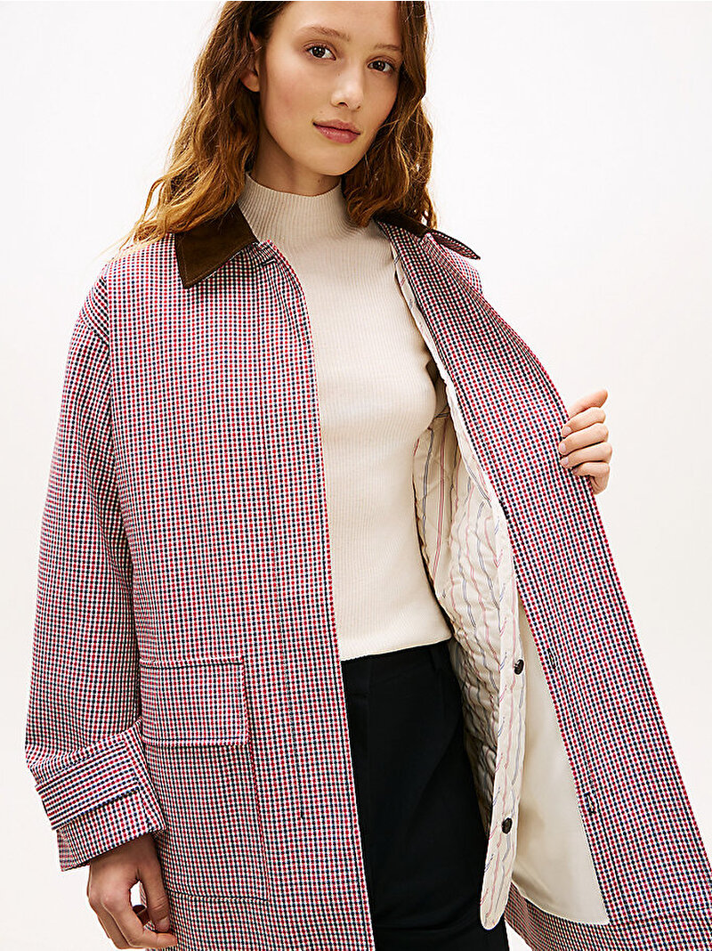 Kadın Check 2 in 1 Trençkot Pembe WW0WW477660MS