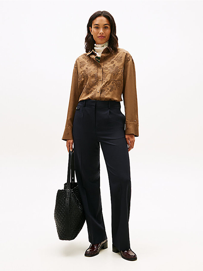 Kadın Embroidery Modern Gömlek Taba WW0WW48187R07