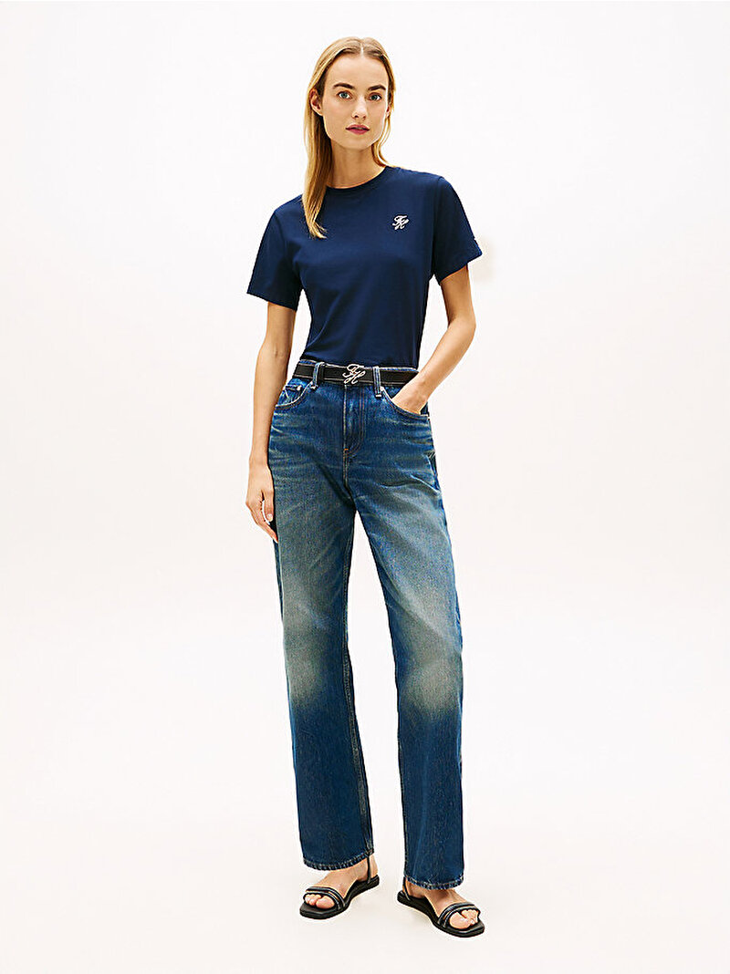 Kadın TH Regular C-neck T-shirt Lacivert WW0WW48699C1G