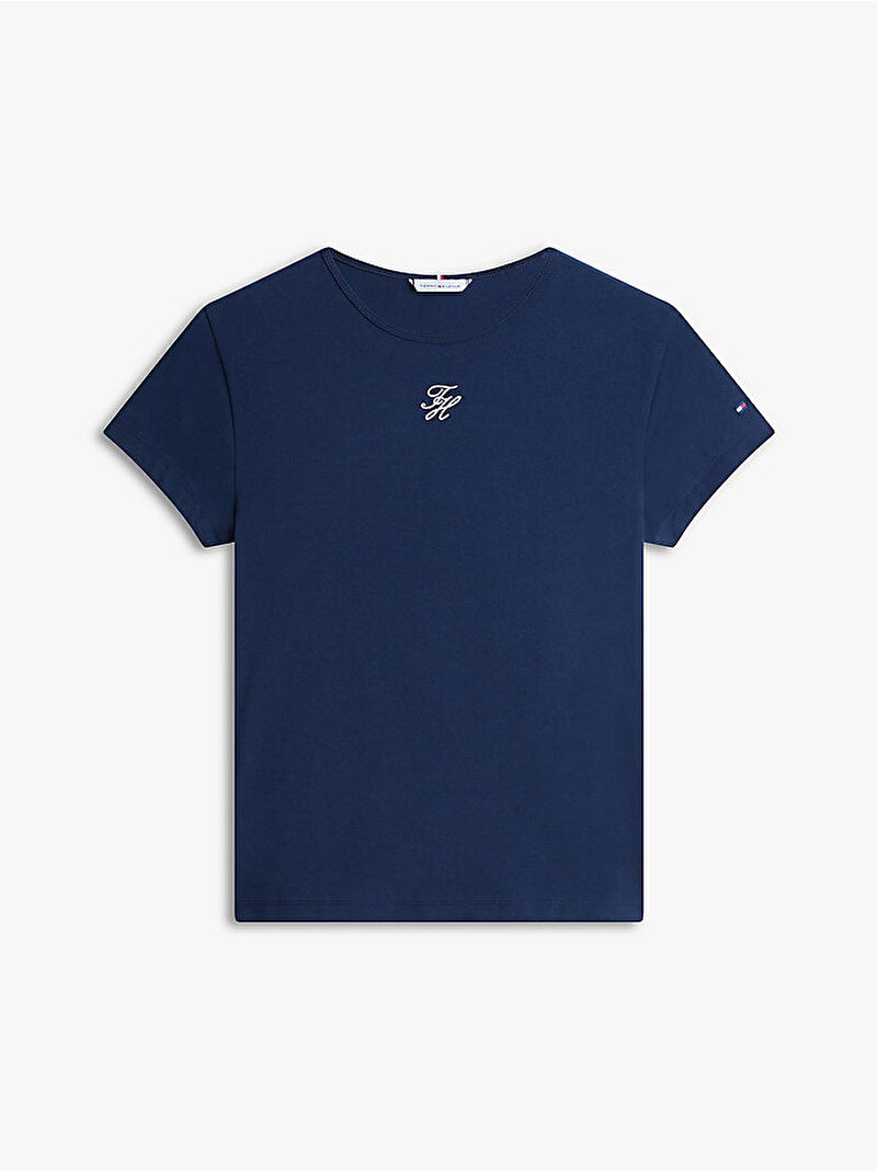 Kadın TH Slim T-shirt Lacivert WW0WW48710C1G