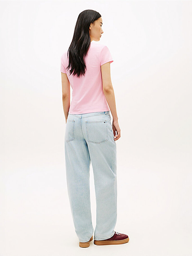 Kadın TH Slim T-shirt Pembe WW0WW48710TOL