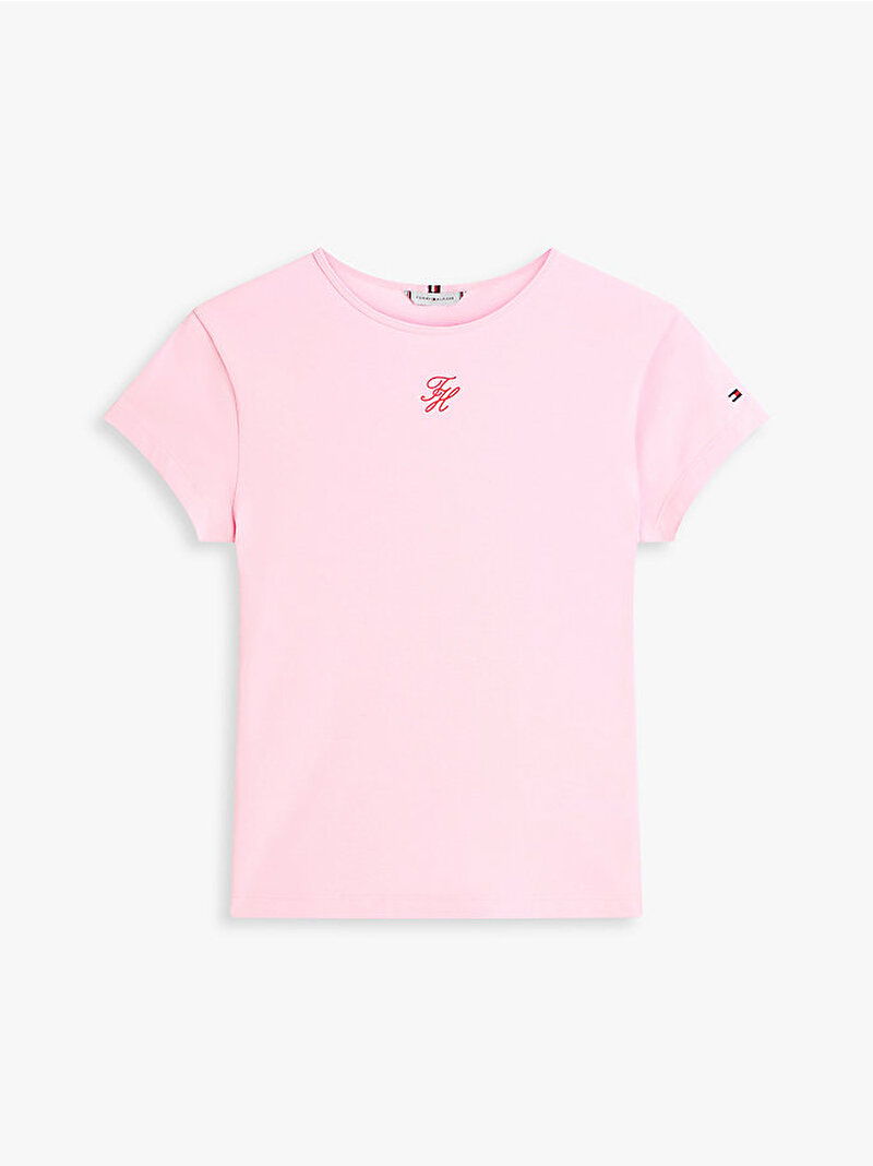Kadın TH Slim T-shirt Pembe WW0WW48710TOL