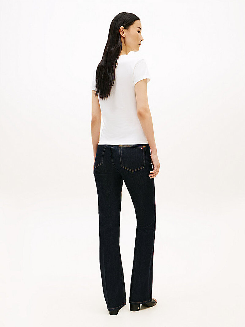 Kadın TH Slim T-shirt Ekru WW0WW48710YBL