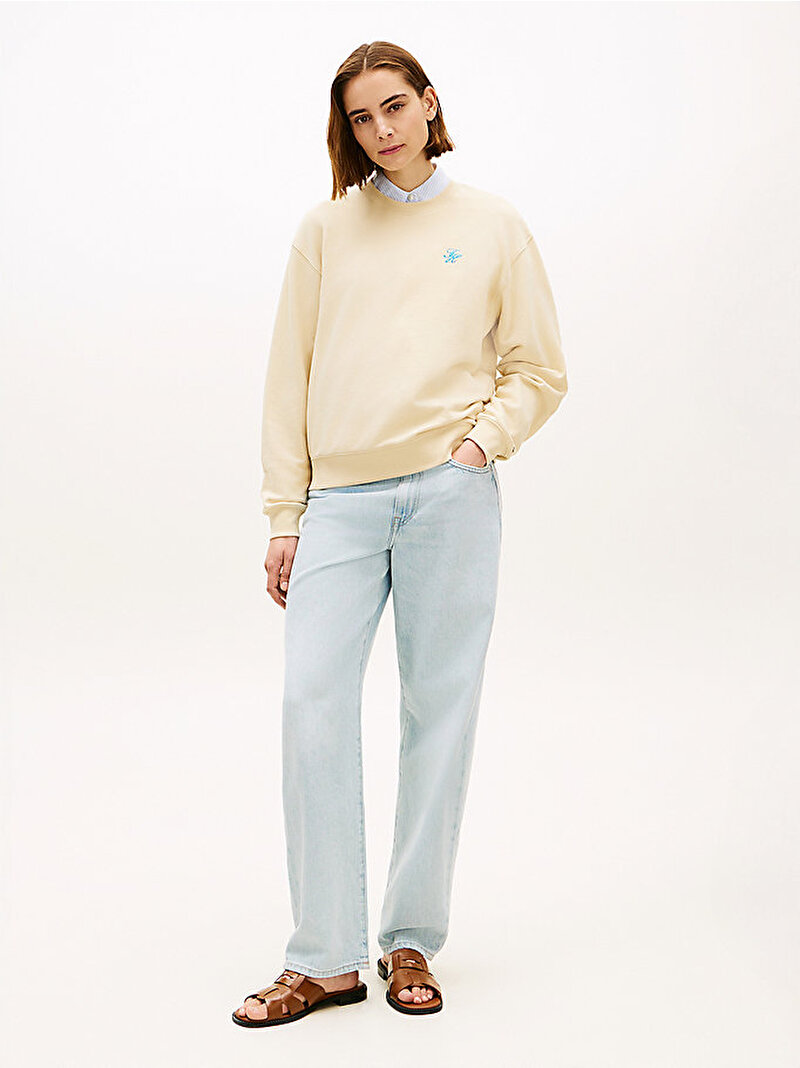 Kadın TH Regular Sweatshirt Bej WW0WW48724AEX