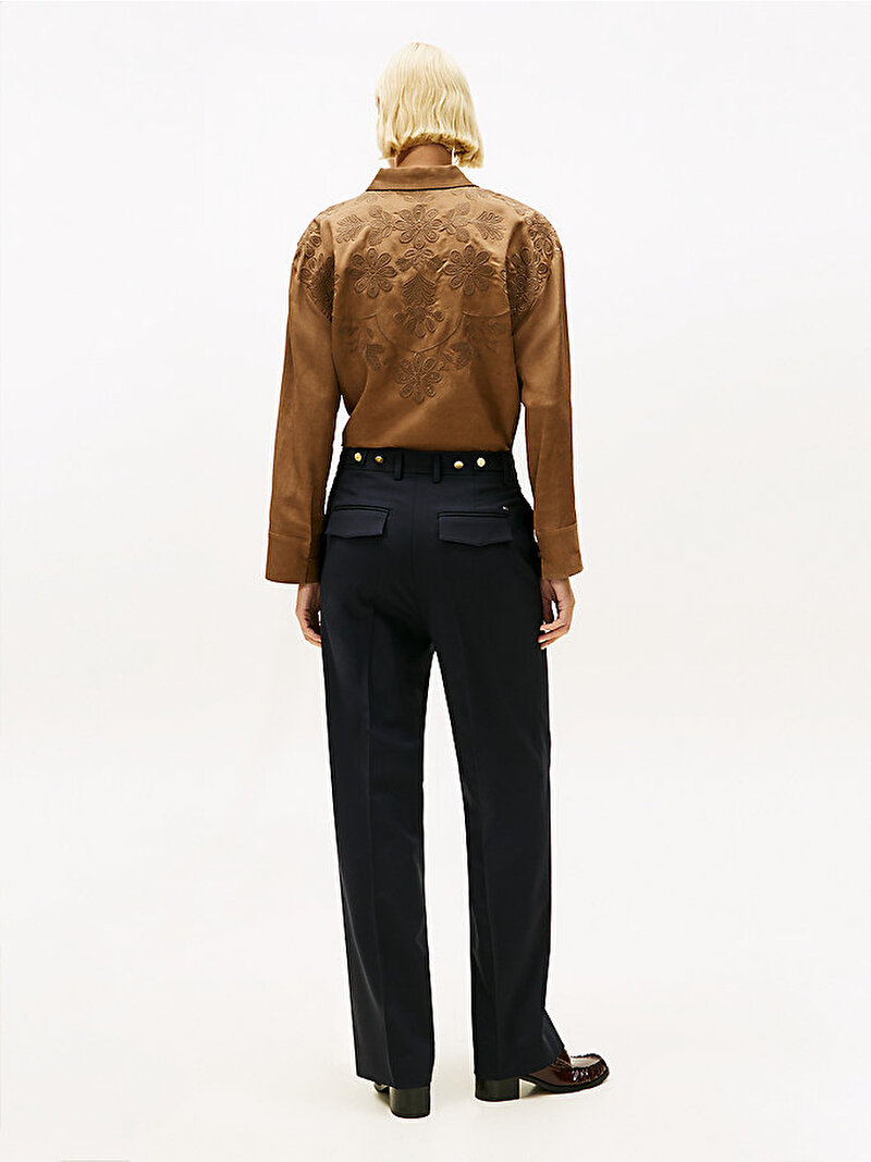 Kadın Timeless Wool Pantolon Lacivert WW0WW48799C1G