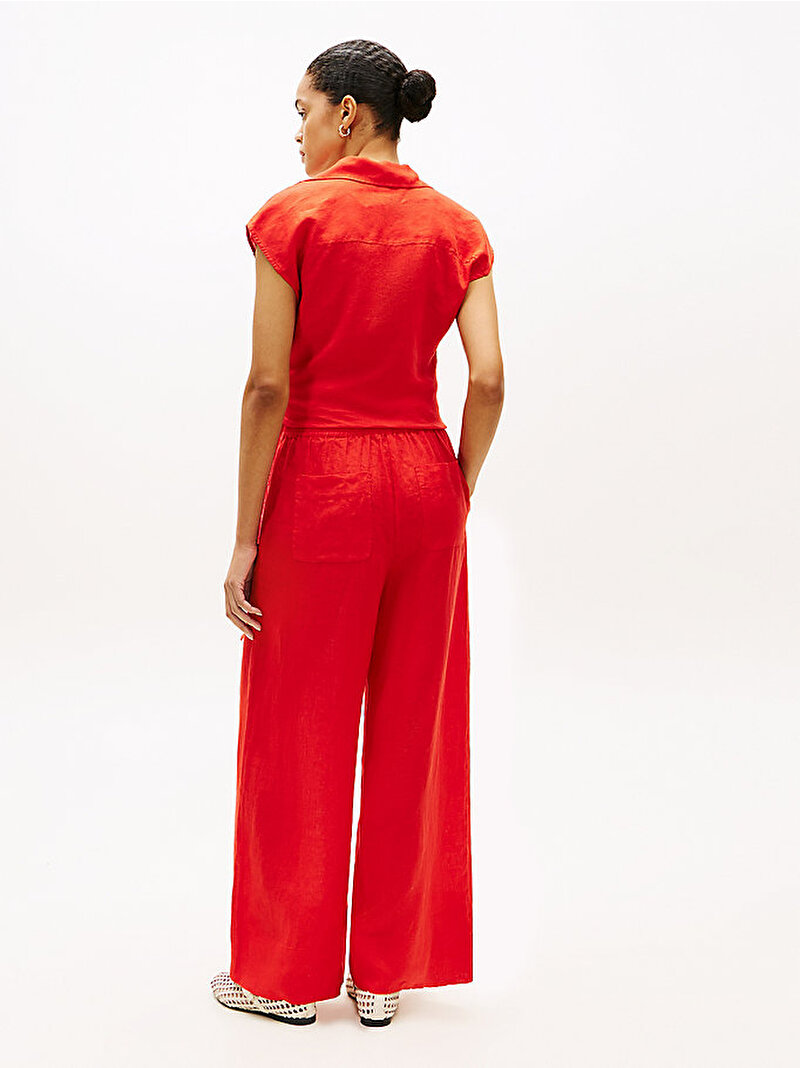 Kadın Essential Linen Pull On Pantolon Kırmızı WW0WW48970SNE