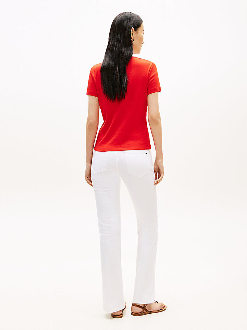 Kadın Gold Button Long T-shirt Kırmızı WW0WW49250SNE