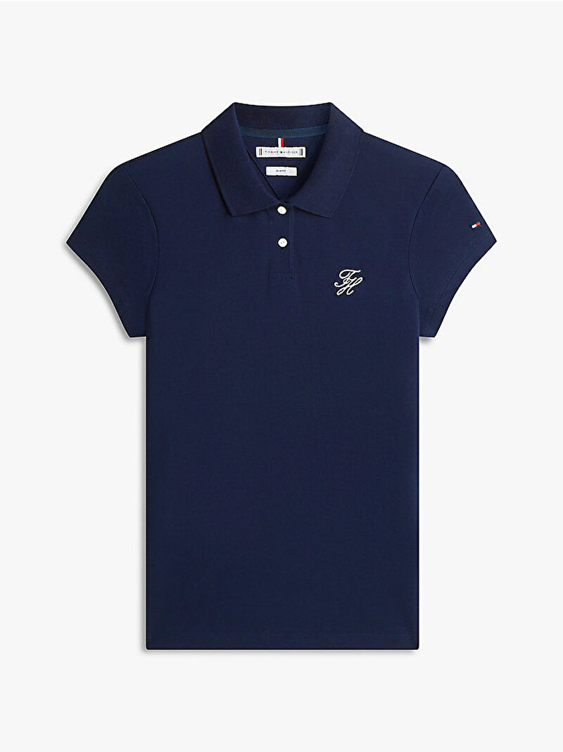 Kadın TH Slim Polo T-shirt Lacivert WW0WW49259C1G