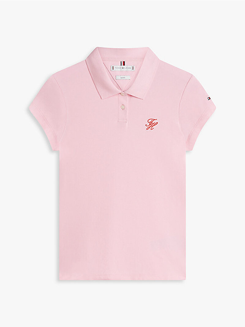 Kadın TH Slim Polo T-shirt Pembe WW0WW49259TOL