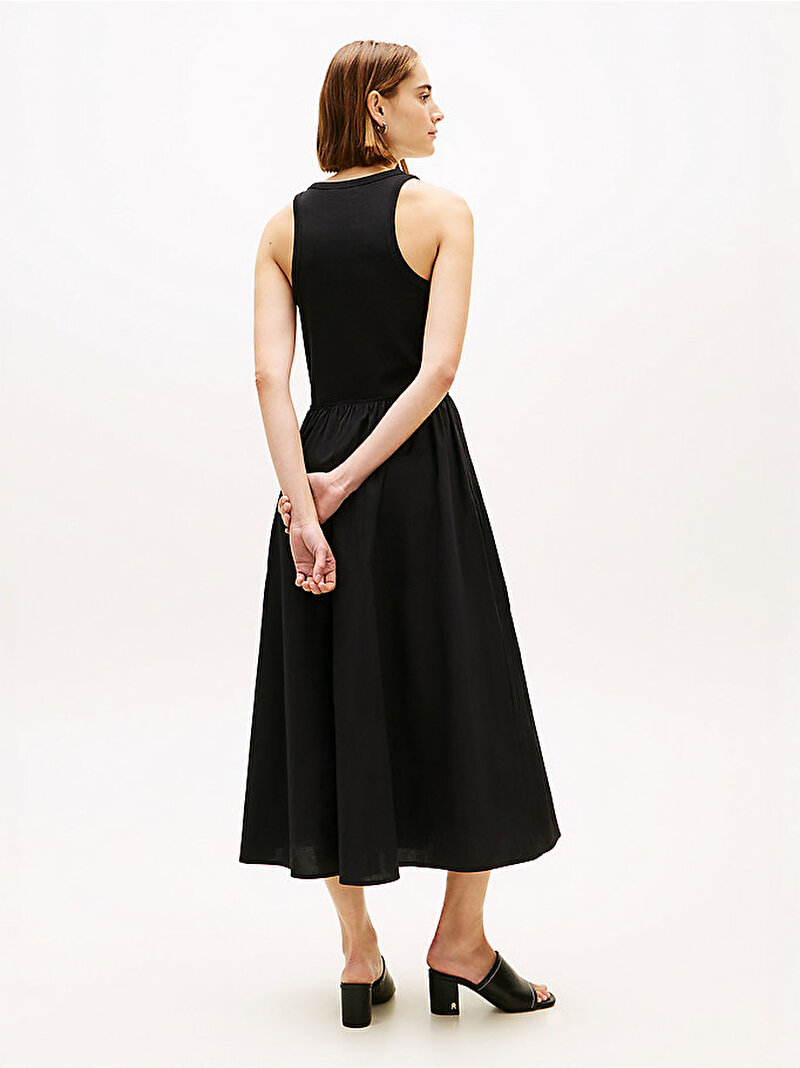 Kadın Gold Button F&F Poplin Elbise Siyah WW0WW49628BDS