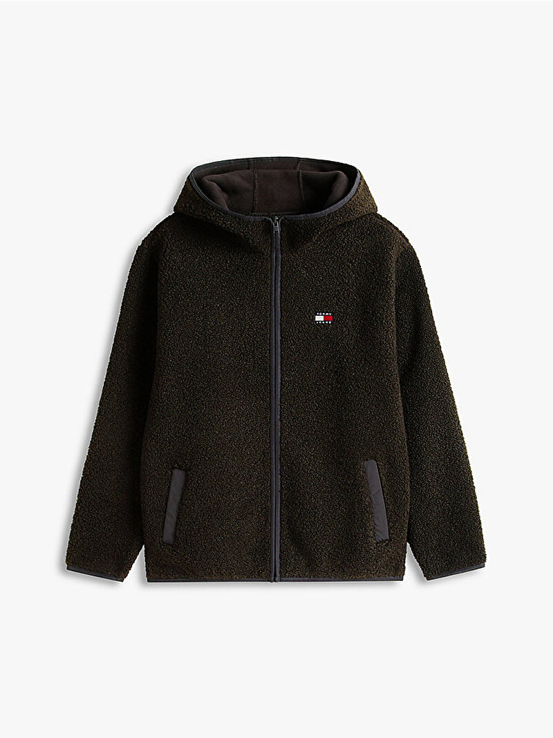 Erkek Tjm Regular Badge Teddy Sweatshirt Siyah DM0DM192240GJ