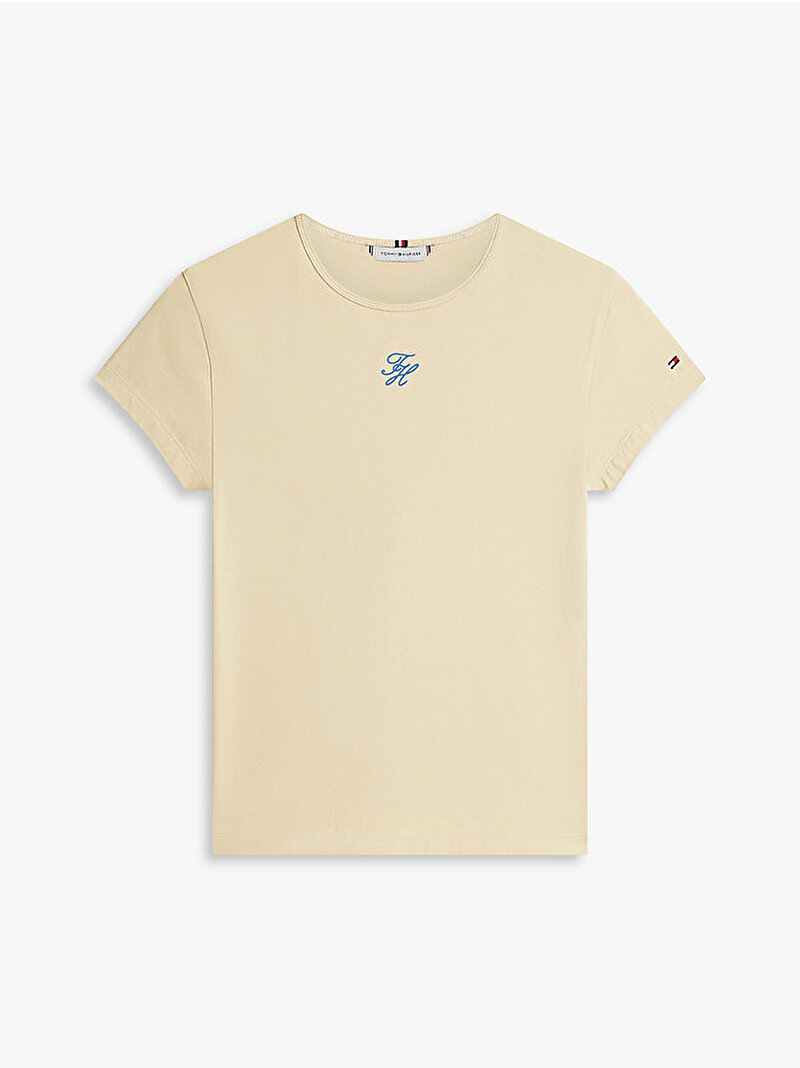 Kadın Th Slim T-shirt Bej WW0WW48710ACR