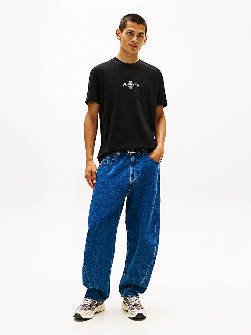 Erkek Tjm Regular Sign Block T-shirt Siyah DM0DM22532BDS