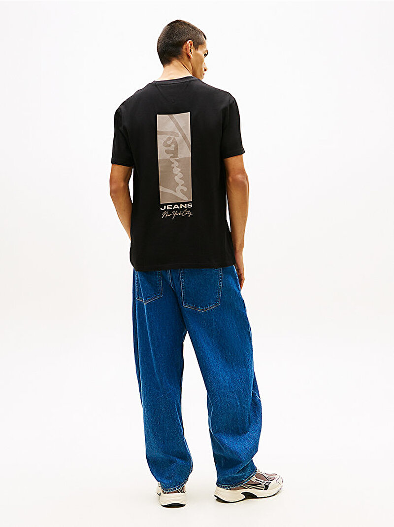 Erkek Tjm Regular Sign Block T-shirt Siyah DM0DM22532BDS