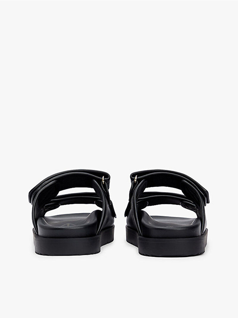 Kadın Double Strap Leather Terlik Siyah FW0FW09121BDS