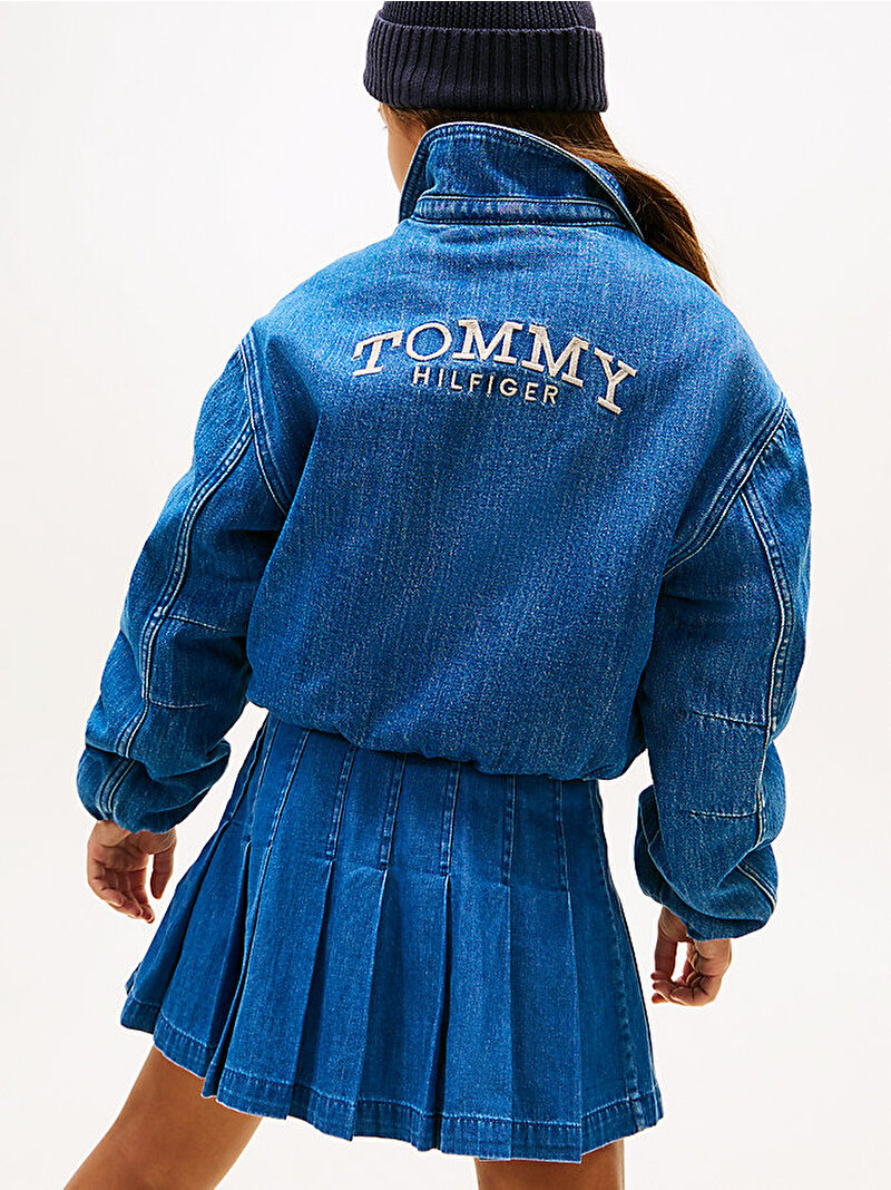 Kız Çocuk Denim Bomber Ceket Mavi KG0KG089301A4