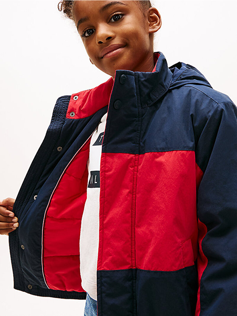 Çocuk Unisex Heritage Flag Rüzgarlık Ceket Lacivert KS0KS00704C1G