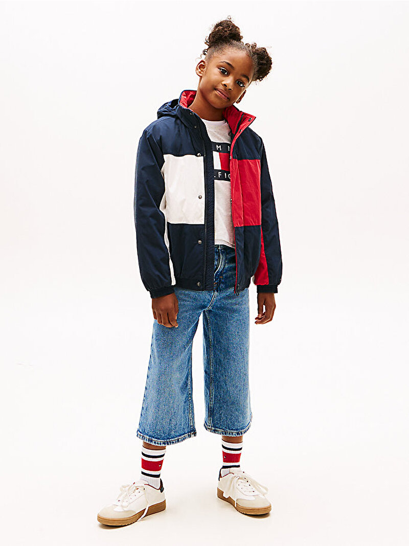 Çocuk Unisex Heritage Flag Rüzgarlık Ceket Lacivert KS0KS00704C1G