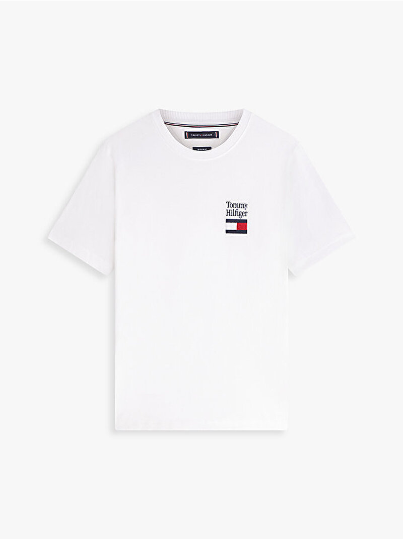 Erkek Brand Love Text T-shirt Beyaz MW0MW42367YBR