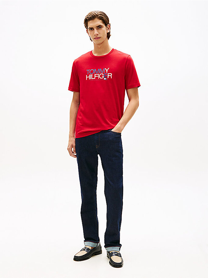 Erkek Brand Love Big Text T-shirt Kırmızı MW0MW42369XLD