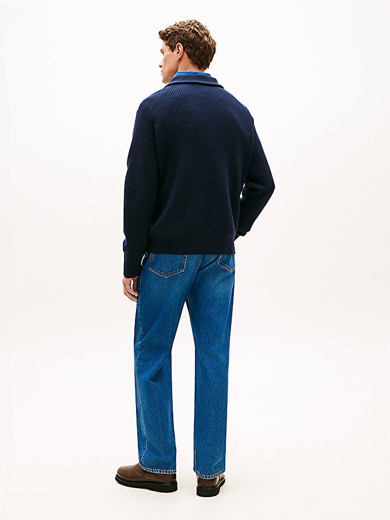 Erkek Fisherman Rib Zip Sweatshirt Lacivert MW0MW42531C1G