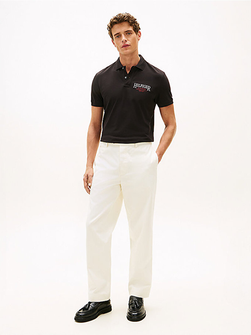 Erkek Left Chest Graphic Polo T-shirt Siyah MW0MW42752BDS