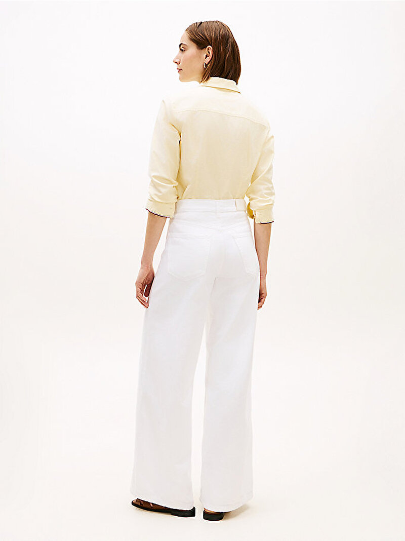 Kadın Denim 70s Wide Jean Pantolon Beyaz WW0WW48576YCF