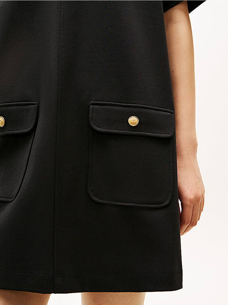 Kadın Gold Button Shift Elbise Siyah WW0WW48775BDS