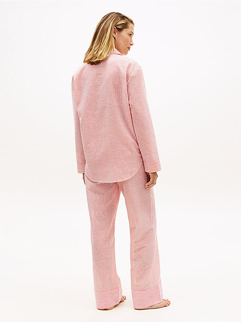 Kadın Seersucker Gömlek Pijama Üstü Kırmızı UW0UW063040EW