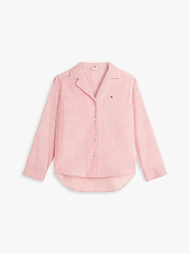 Kadın Seersucker Gömlek Pijama Üstü Kırmızı UW0UW063040EW