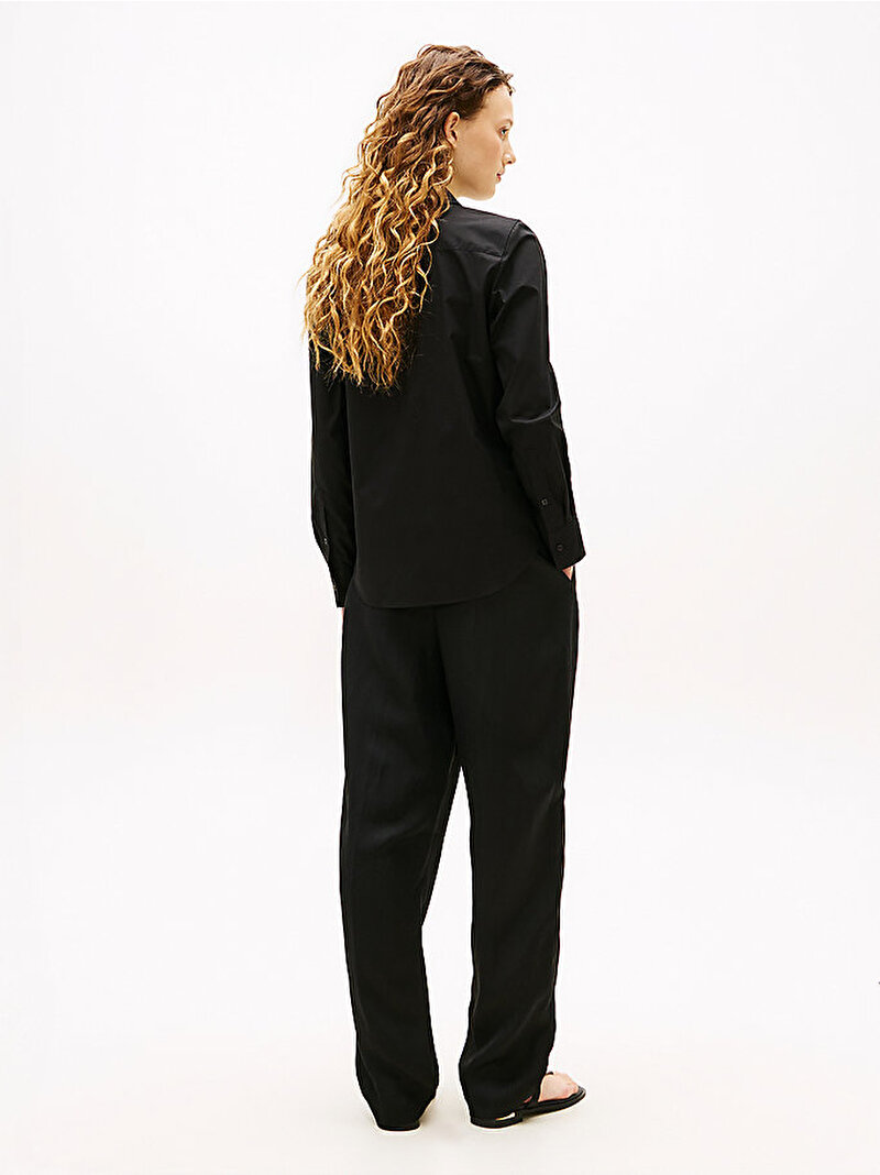 Kadın Essential Poplin Gömlek Siyah WW0WW47169BDS
