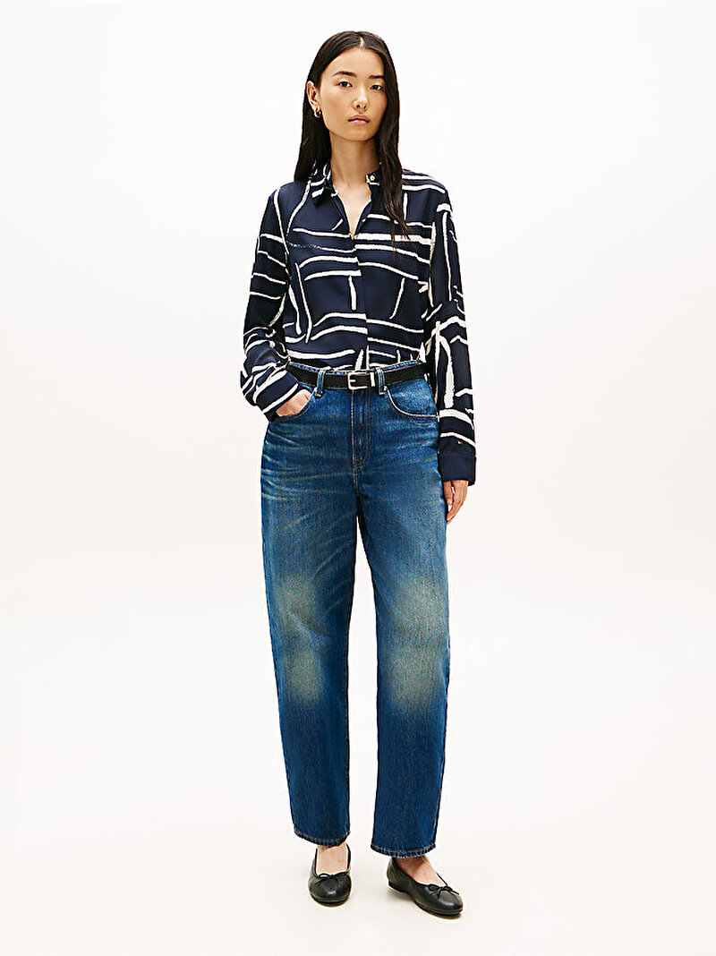 Kadın Twill Button Gömlek Lacivert WW0WW496110YI