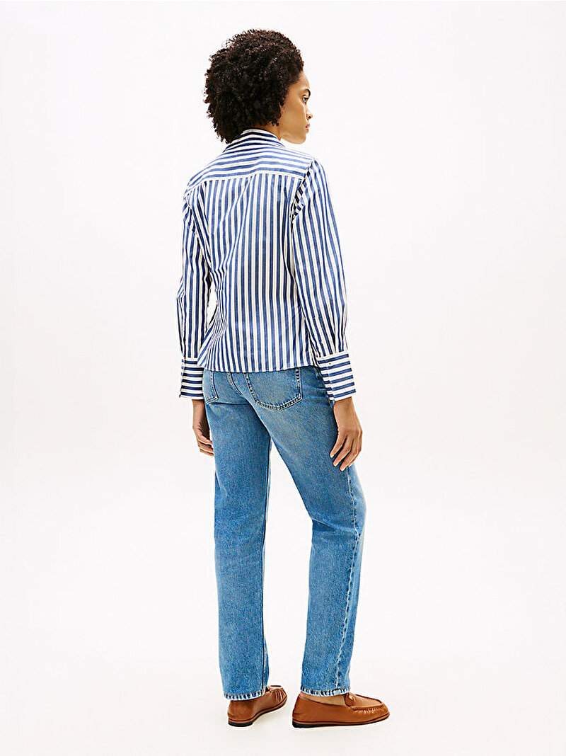 Kadın Poplin Knot Gömlek Mavi WW0WW4965004T