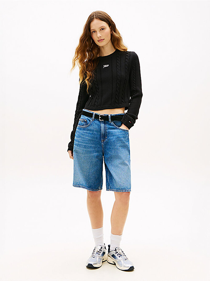 Kadın TJW Cable Kazak Siyah DW0DW22301BDS