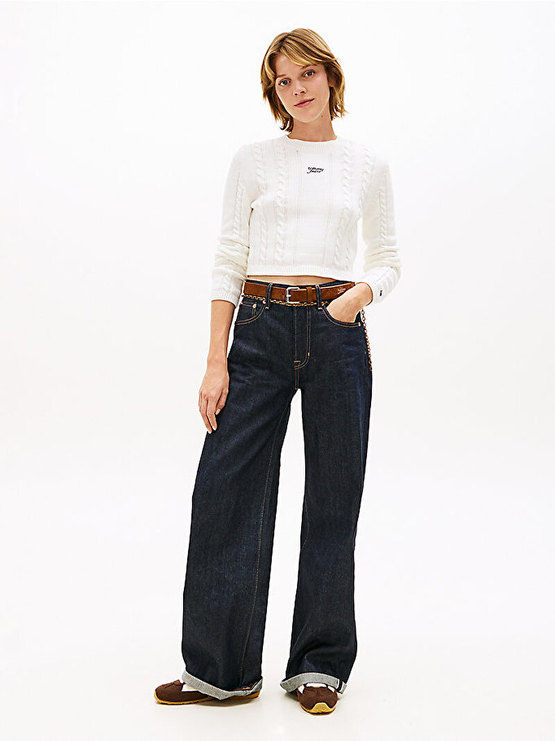 Kadın TJW Cable Kazak Beyaz DW0DW22301YBH