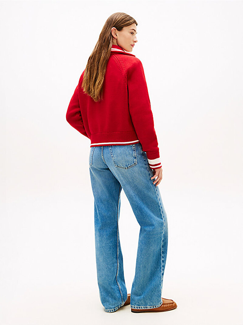 Kadın Varsity Relaxed Kazak Kırmızı WW0WW48478XLD