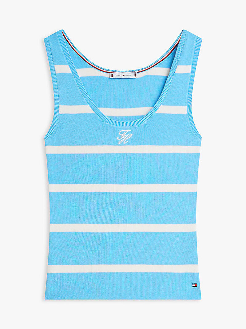 Kadın Full Needle Tank Top Mavi WW0WW484800X2