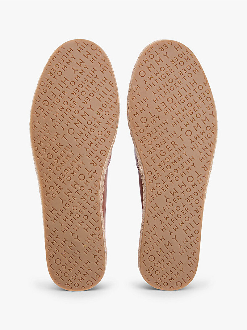 Kadın TH Logo Leather Espadril Kahverengi FW0FW09246GP4