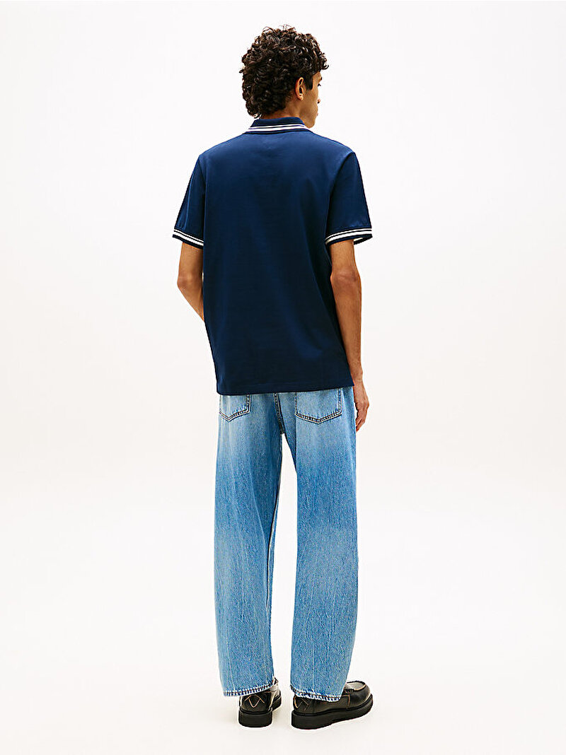 Erkek TJM Regular Tipped Polo T-shirt Lacivert DM0DM22700C1G