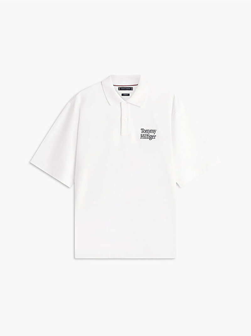 Erkek Big Back Graphics Polo T-shirt Ekru MW0MW41907YBL