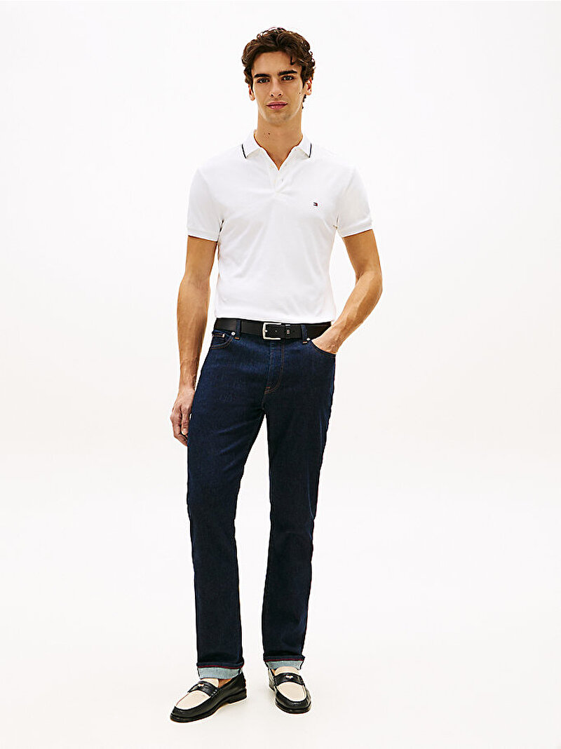 Erkek Liquid Cotton Tipped Polo T-shirt Beyaz MW0MW43144YBR