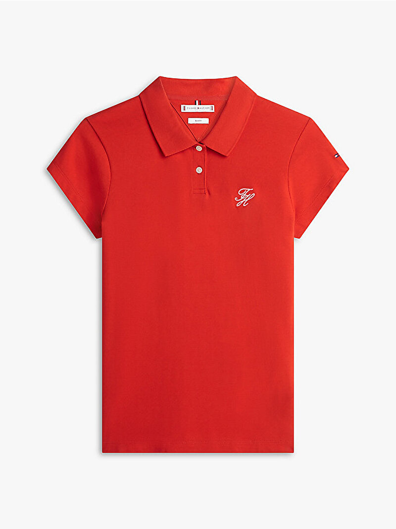 Kadın TH Slim Polo T-shirt Kırmızı WW0WW49259SNE
