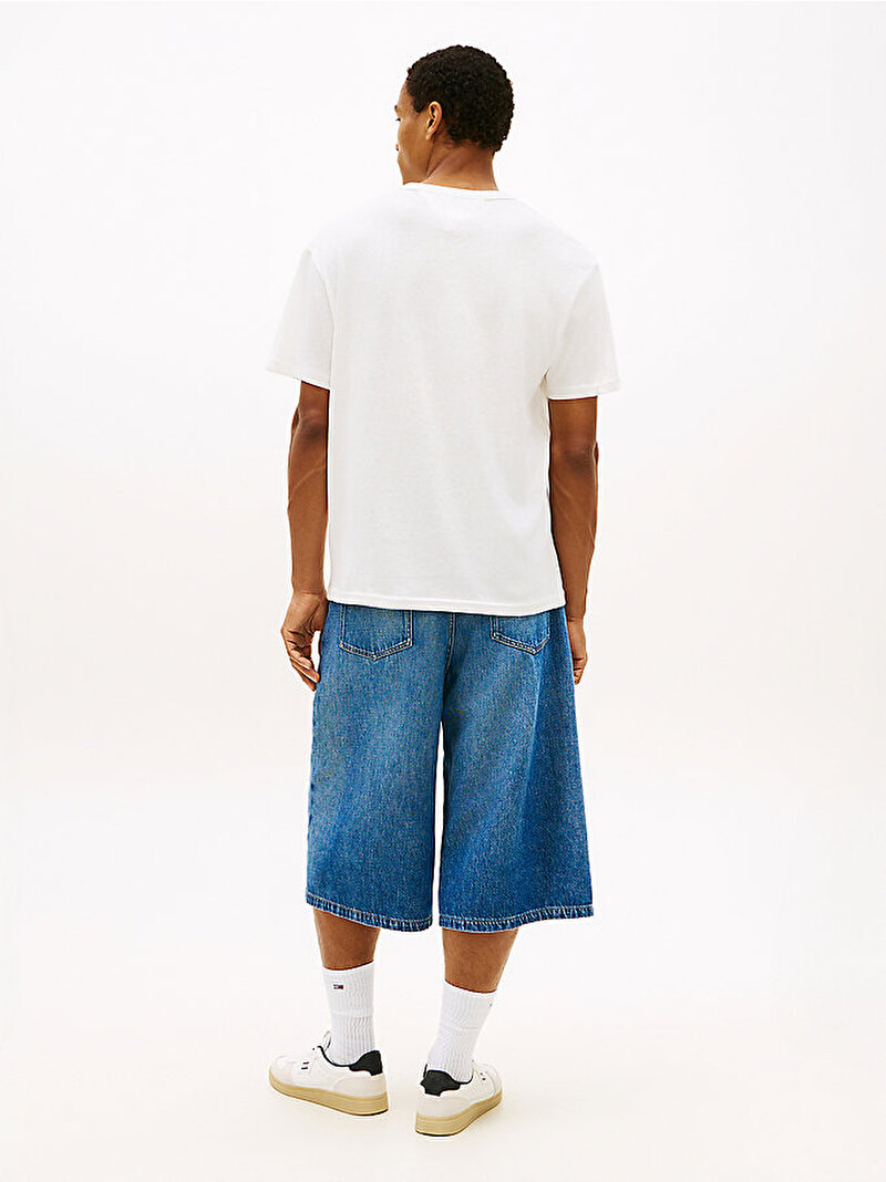 Erkek TJM Relax Linear Logo T-shirt Ekru DM0DM21110YBL