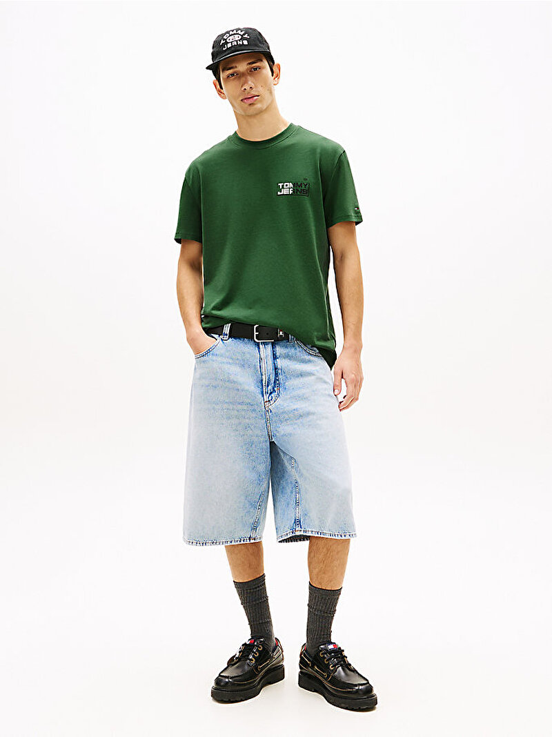 Erkek TJM Regular Gym Block T-shirt Yeşil DM0DM22536MBL